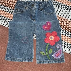 Talbots Kids Denim Jeans with Vibrant Embroidery